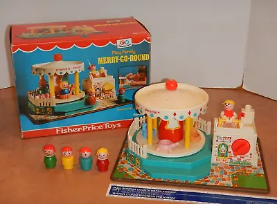 1971 Fisher Price Little People Play Family Merry-go-round With Box #111 • $99.99