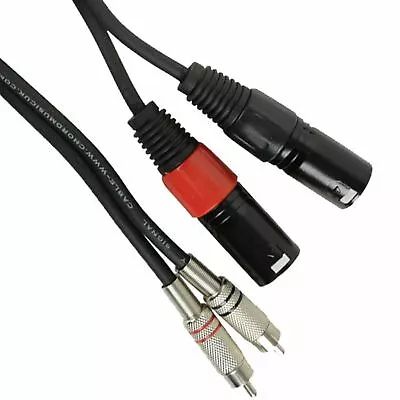 Chord Classic 2x 3-pin XLR Male To 2x Phono Plugs Mixer Amp Cable 0.75m • £6.82