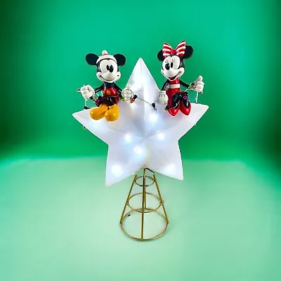 Disney Mickey Mouse And Minnie Christmas Tree Topper Light Up Star Holiday RARE • $202.45