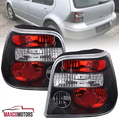 $91.49 • Buy Black Tail Lights Fits 1999-2006 VW Golf MK4 GTI Rear Brake Lamps Left+Right