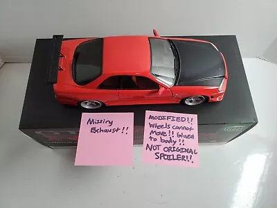 Modified 1999 NISSAN SKYLINE GT-R Red W/Neon Lights 1:18 Artisan Greenlight READ • $110.49