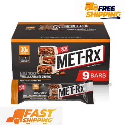 MET-Rx Big 100 Colossal Protein Bars Vanilla Caramel Churro Meal Replacement Ba • $30.59