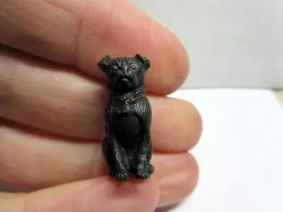 Antique Austrian Vienna MINIATURE COLD PAINTED BRONZE BLACK PUG Style  DOG • £150