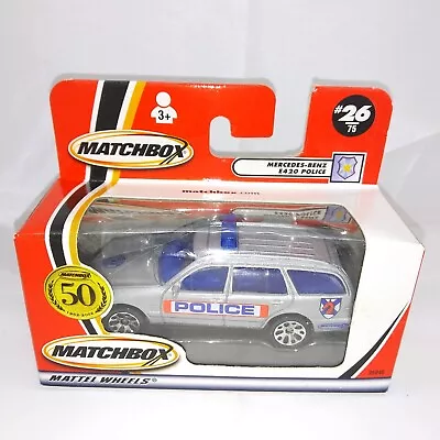 Matchbox 50th Anniversary Mercedes Benz E420 Police Wagon #26 Silver Mattel • $10.75
