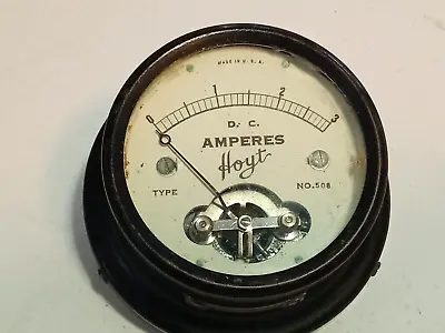 Vintage (painted) Brass HOYT D.C. Ampers METER Ampmeter • $26