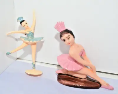 Plastic Ballerina Cupcake Toppers Cake Birthday 2 Pieces  Dance Vintage Tu Tu • $4.50