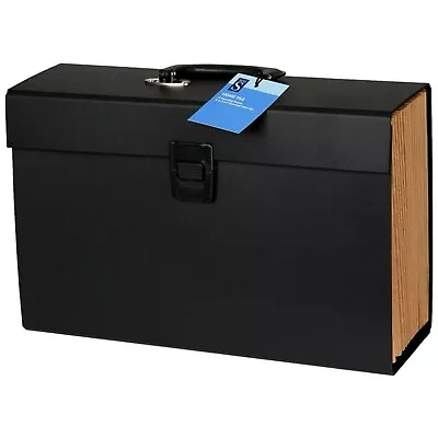 WHSmith A4 Expanding Home File Organiser With 18 Expanding Pockets Black • £13.59