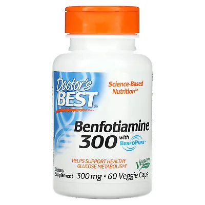 Doctor S Best Benfotiamine With BenfoPure 300 Mg 60 Veggie Caps Gluten-Free • $19.07