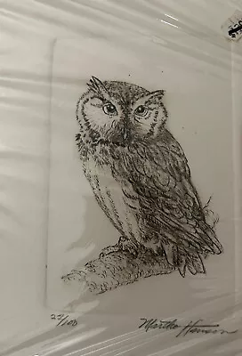 Martha Hinson Etching Owl Perched Drawing Signed & Numbered 22/100- HTF Limited • $45