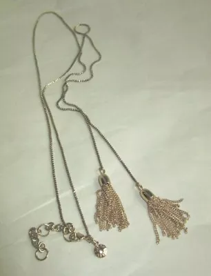 J. Crew Gold Tone Box Link Chain Necklace With Tassels - 24  Long • $18