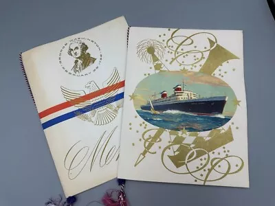 1963 S.S. UNITES STATES Lines STEAMSHIP Gala & George Washington DINNER MENU • $28.95