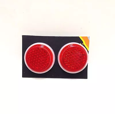 TWO (2) SUNLITE 1  Mini Red ReflectorS W/ Wing Nut Bike Bicycle Safety NEW • $6.29