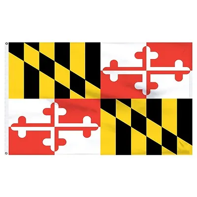 2x3 Maryland SuperPoly Flag 2'x3' House Banner Grommets Calvert Arms 100D • $8.44