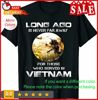 Vietnam War Veteran Never Forget Vietnam War Black T-Shirt • $6.90