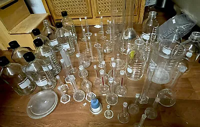 Lab Glass Chemistry Equipment Borosilicate:Exax Kimax Pyrex Vintage Science • $895