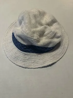 Vintage Eddie Bauer White Terry Cloth Bucket Beach Hat S M Small Medium • $14.55
