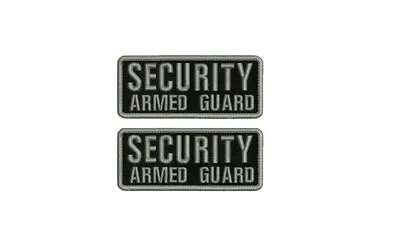 Security Armed Guard Embroidery Patch 2x5 Hook All Grey • $12.99