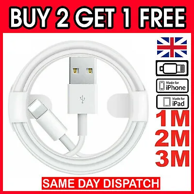 Fast Charger Sync USB Cable For Apple IPhone 5 6 7 8 X XS XR 11 12 13 Pro IPad • £2.49