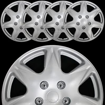 $57.99 • Buy Set Of 4 17  Silver Wheel Covers Full Rim Hub Caps Fit R17 Tire & Steel Wheels