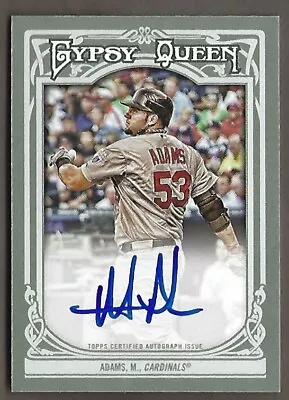 2013 Gypsy Queen Matt Adams Certified Autograph Card GQA-MA Cardinals • $1.99