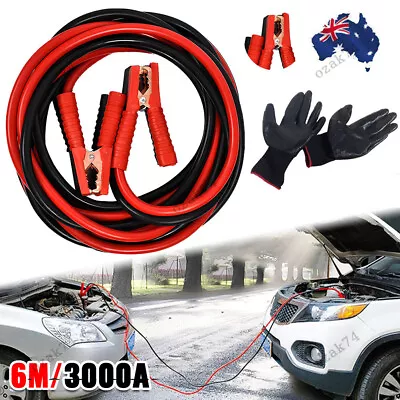 6M 3000AMP Heavy Duty Jump Leads Starter Jumper Booster Battery Cable Car Van AU • $35.89