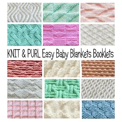 Knitting Patterms For Easy Baby Blankets KNIT And PURL Only A5 Booklets • £3.99