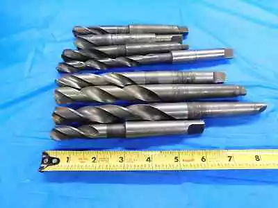 Lot Of 8 Hss Twist Drill Bits Sizes Up To 3/4  W/ Morse Taper #2 Shanks Mt2 • $79.99