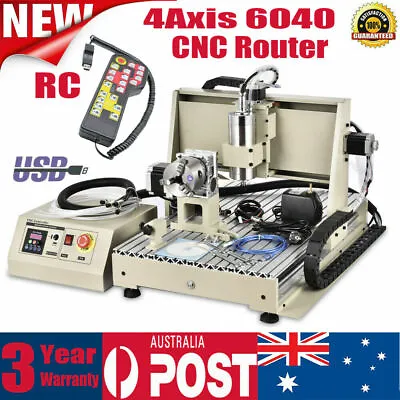 1500W USB 4Axis 6040 CNC Router 3D Engraver 1500W Engraving Milling Machine + RC • $1841