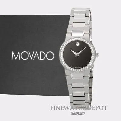 Authentic Movado Ladies Safiro Diamond Case Stainless Steel  Watch 0605807 • $3695