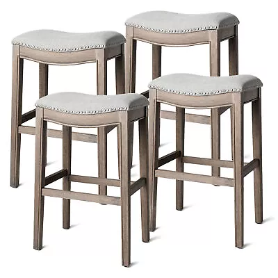 Maven Lane Adrien Saddle Bar Stool 31 H Reclaimed Oak Finish(Open Box) (4 Pack) • $143.60