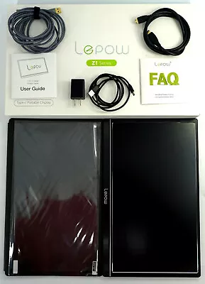 Lepow Z1 Ultra-Slim  15.6  Portable Monitor W/ Box & Smart Cover + Cords • $16.50