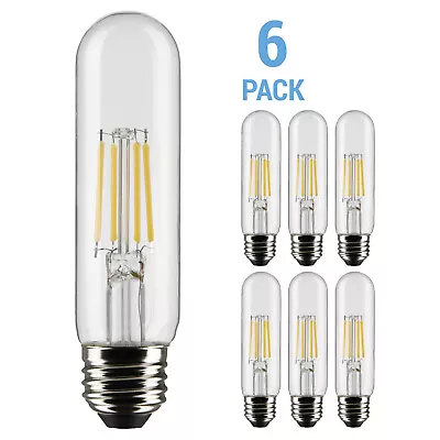 6 Pack Satco LED Filament 120V 5.5W 40W Dimmable T10 Medium E26 4000K Cool White • $25.50