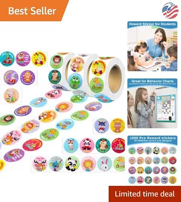 Reward Stickers For Kids - Motivational Stickers - 1500 Pcs - 3 Rolls - Designs • $11.99