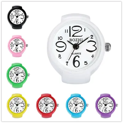 Fashion Round Elastic Quartz Finger Ring Watch Vibrant Candy Color Big Numbers • $4.65