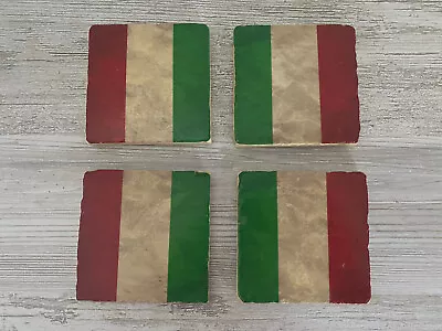 Italian Flag Marble Coasters For Drinks - Set Of 4 - 4  Square • $22