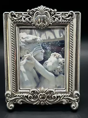 BRIGHTON SILVER PLATED SMALL PICTURE FRAME - FITS 3.5  X  2.75” PHOTO • $14.99