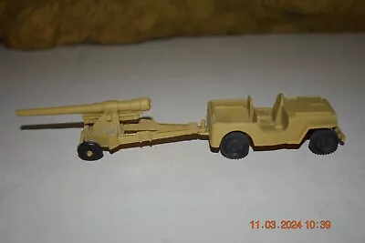 Vintage Marx Desert Fox Playset 4178 M.O. Tan Jeep Towing Howitzer • $1.99