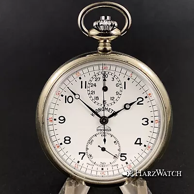 Kronometer Stockholm Pocket Watch Swedish Military Chronograph 1935 • $804.68