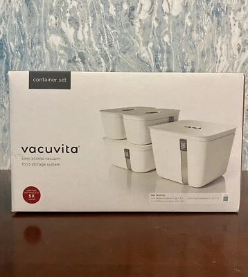 $24.99 • Buy Vacuvita Vacuum Sealer Food Storage System 4 Pcs Container Set Blue