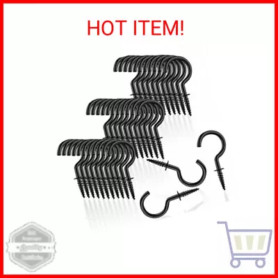 Goiio 100pcs 1inch Ceiling Hooks Black Zinc Plated Metal Screw-in Cup Hooks • $11.75