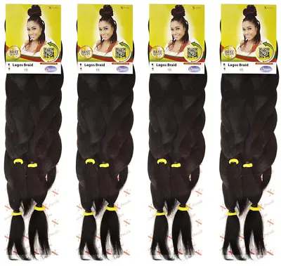 XPRESSION LAGOS BRAID Pre-Pulled Hair Extension(42″ & 46″) Pack Various Colours • £5