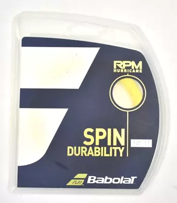 Babolat RPM Hurricane Spin Durability 17 Gauge 1.25mm X 40' Tennis String Yellow • $15.99