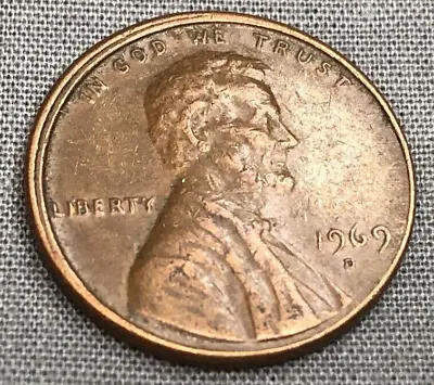 1969-D Error Lincoln Mint Cent Memorial Off Center Penny Struck Copper Bu Coin  • $400.90
