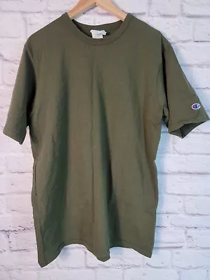 Champion Vintage  T-Shirt   Dark Olive Green Made In Usa Large 100% Cotton  • $25.45