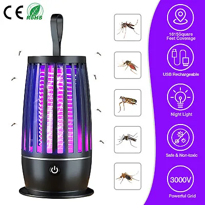 Mosquito Killer Lamp Bug Zapper Rechargeable Mosquito Catcher Night Light Strap • $13.75