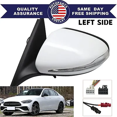 New White Left Driver Side Mirror Blind Spot Fits Mercedes C250 C300 C350 C63 • $106.83