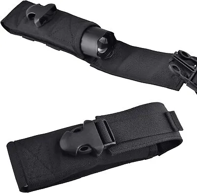 Tactical Flashlight Holster Nylon Pouch Duty Belt MOLLE Torch Holder Knife Bag • $9.99