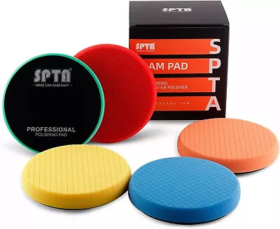 SPTA 5Pcs 5inch(125mm) Compound Buffing Sponge Pads Polishing Pads Kit Buffing  • £26.97