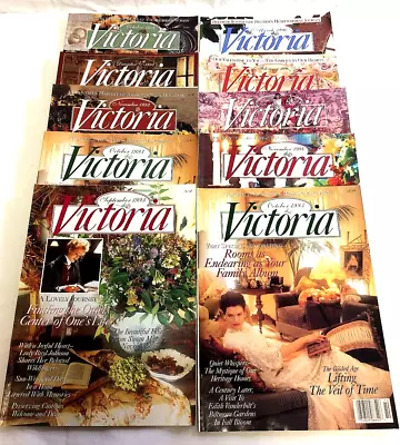 Vintage Lot Of 10 ~ 1993-96 VICTORIA Magazine Issues Wedding Home Decorating • $35