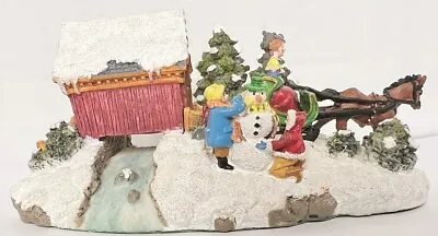 Liberty Falls Village Covered Bridge And One Horse Open Sleigh AH500 1998 NO Box • $7.99